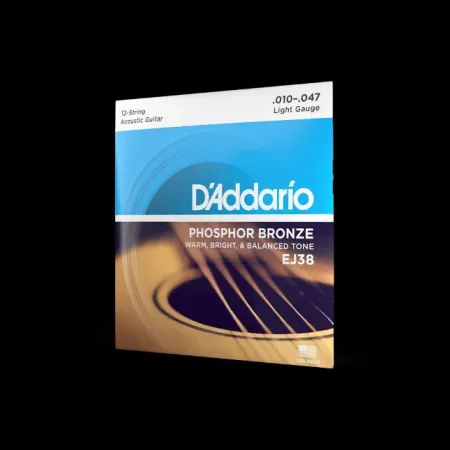 Daddario Ej38 Juego Acustica 10-47 Phosphor 12 Cuerdas