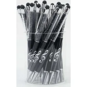 BOLÍGRAFO STYLUS CLAVE DE SOL AGIFTY B-2000 CRISTAL NEGRO