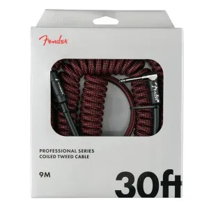 FENDER CABLE TWEED RIZADO ROJO 9M